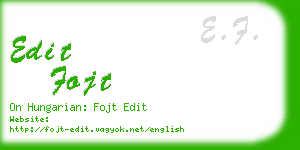 edit fojt business card